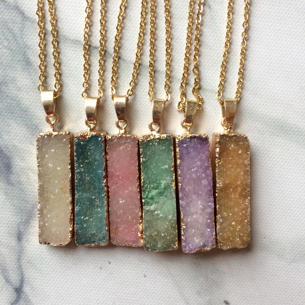 SOLD- Celadon Green Druzy CrystalQuartz Pendant - Picture 4 of 4
